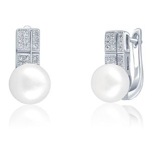 JwL Luxury Pearls Nádherné náušnice s pravou perlou a zirkónmi JL0644 vyobraziť