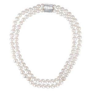 JwL Luxury Pearls Dvojitý náhrdelník z pravých bielych perál JL0656 vyobraziť