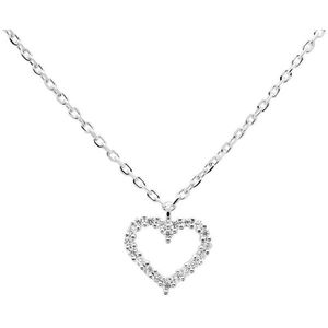 PDPAOLA Nežný strieborný náhrdelník so srdiečkom White Heart Silver CO02-220-U (retiazka, prívesok) vyobraziť