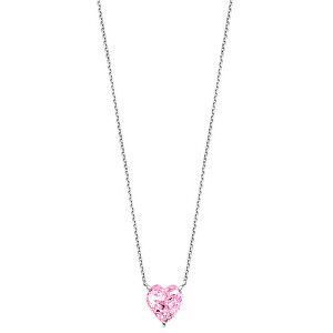 Lotus Silver Romantický strieborný náhrdelník s ružovým srdcom LP2004-1 / 2 vyobraziť