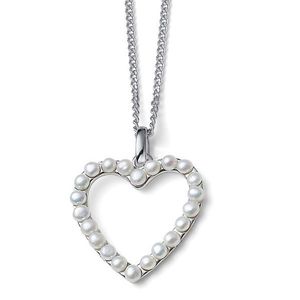 Oliver Weber Romantický strieborný náhrdelník Srdce z perál Dive Pearl 61172 (retiazka, prívesok) vyobraziť