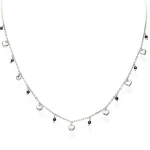 Amen Strieborný náhrdelník s kryštálmi a srdiečkami Candy Charm CLMICUBN vyobraziť