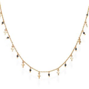 Amen Ružovo pozlátený náhrdelník s kryštálmi a krížikmi Candy Charm CLMICRRN vyobraziť