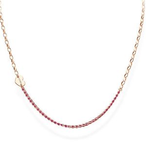 Amen Ružovo pozlátený strieborný náhrdelník s kryštálmi a srdiečkom Love CLCRICURR vyobraziť