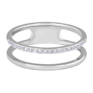 Troli Dvojitý minimalistický prsteň z ocele Silver 50 mm vyobraziť