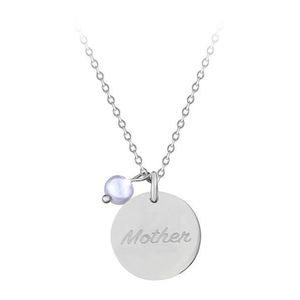 Troli Nežný oceľový náhrdelník s príveskom a perlou Mother vyobraziť