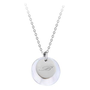 Troli Elegantný oceľový náhrdelník s príveskami písmeno "B" vyobraziť