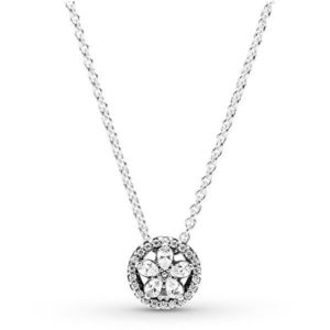 Pandora Trblietavý strieborný náhrdelník Sparkling Snowflake 399230C01-45 (retiazka, prívesok) vyobraziť