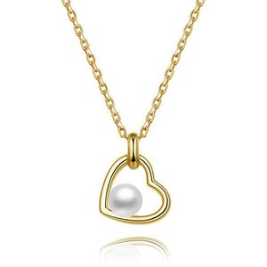 Beneto Pozlátený strieborný náhrdelník s riečnou perlou AGS1230 / 47P-GOLD vyobraziť