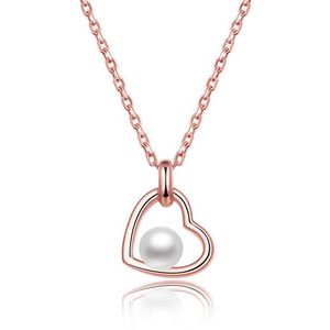 Beneto Pozlátený strieborný náhrdelník s riečnou perlou AGS1230 / 47P-ROSE vyobraziť