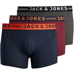 Jack&Jones PLUS 3 PACK - pánske boxerky JACLICHFIELD 12147592 Burgundy 3XL vyobraziť