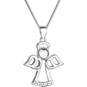 Evolution Group Krásny strieborný náhrdelník Anjelik s kryštálmi Swarovski 32076.1 (retiazka, prívesok) vyobraziť