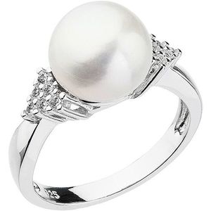 Evolution Group Strieborný prsteň s bielou riečnou perlou a zirkónmi 25002.1 52 mm vyobraziť