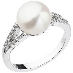 Evolution Group Nežný prsteň s bielou riečnou perlou a zirkónmi 25003.1 52 mm vyobraziť