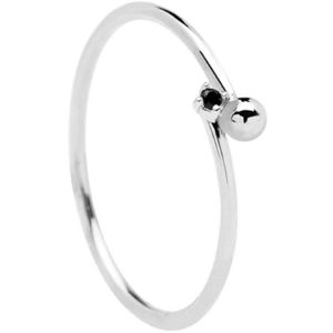 PDPAOLA Strieborný minimalistický prsteň BLACK ESSENTIA Silver AN02-132 52 mm vyobraziť