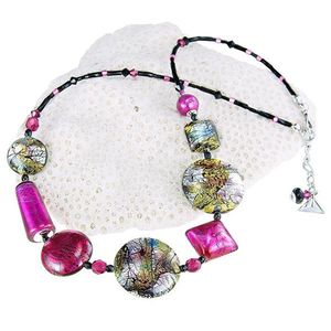 Lampglas Hravý náhrdelník Sweet Candy s 24 karátovým zlatom a rýdzim striebrom v perlách Lampglas NRO8 vyobraziť