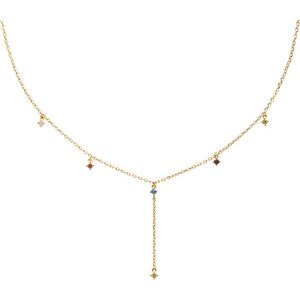 PDPAOLA Pôvabný pozlátený náhrdelník so zirkónmi MANA Gold CO01-194-U vyobraziť