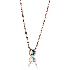 Emily Westwood Elegantný bronzový náhrdelník s modrým kryštálom WN1011R vyobraziť