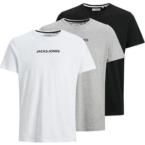 Jack&Jones 3 PACK - pánske tričko JACRAIN Regular Fit 12184812 Black White-LGM S vyobraziť