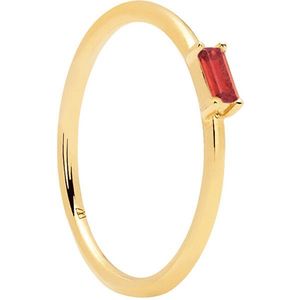 PDPAOLA Minimalistický pozlátený prsteň zo striebra s červeným zirkónom CHERRY AMANI Gold AN01-150 50 mm vyobraziť