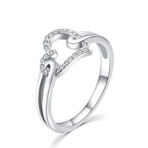 MOISS Romantický strieborný prsteň so zirkónmi Srdce R000210 52 mm vyobraziť