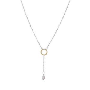 Praqia Elegantný bicolor náhrdelník Gold pearl N6381_RH vyobraziť