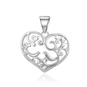 Beneto Romantický strieborný prívesok v tvare srdca AGH673 vyobraziť
