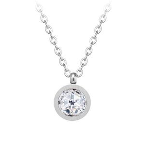 Preciosa Minimalistický oceľový náhrdelník Essential s kubickou zirkónia 7433 00 vyobraziť