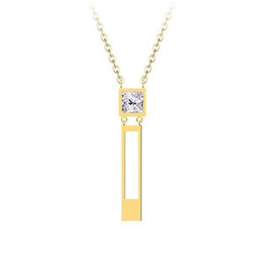 Preciosa Pozlátený oceľový náhrdelník Straight s čírym krištáľom Preciosa 7391Y00 vyobraziť