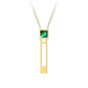 Preciosa Pozlátený oceľový náhrdelník Straight so zeleným krištáľom Preciosa 7391Y66 vyobraziť