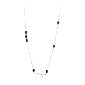 JVD Strieborný náhrdelník s krížikom a Onyx SVLN0186XH2ON45 vyobraziť