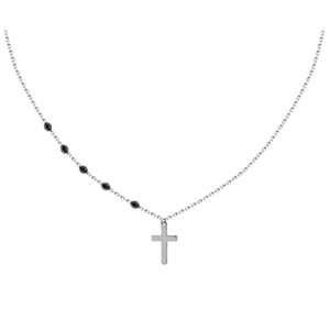 JVD Strieborný náhrdelník s krížikom a Onyx SVLN0193SH2ON42 vyobraziť