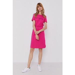 Šaty Tommy Hilfiger ružová farba, mini, rovné vyobraziť