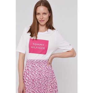 Tričko Tommy Hilfiger dámske, biela farba vyobraziť