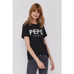 Tričko Pepe Jeans Mariona dámske, čierna farba vyobraziť