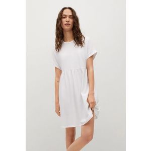 Šaty Mango GISELE1 biela farba, mini, áčkový strih vyobraziť