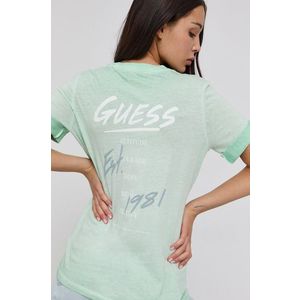 Tričko Guess dámske, zelená farba vyobraziť