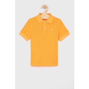 Detské polo tričko United Colors of Benetton oranžová farba, jednofarebné vyobraziť