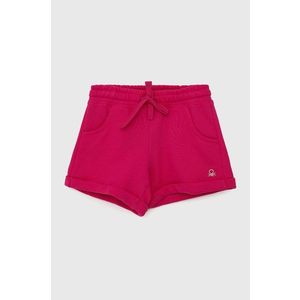 Detské krátke nohavice United Colors of Benetton ružová farba, jednofarebné, nastaviteľný pás vyobraziť
