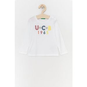 Detské tričko s dlhým rukávom United Colors of Benetton biela farba vyobraziť