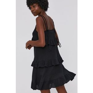 Šaty Answear Lab čierna farba, mini, áčkový strih vyobraziť