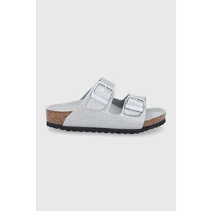 Detské šľapky Birkenstock strieborná farba vyobraziť