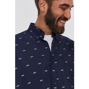 Bavlnená košeľa Paul&Shark pánska, tmavomodrá farba, regular, s golierom button-down vyobraziť