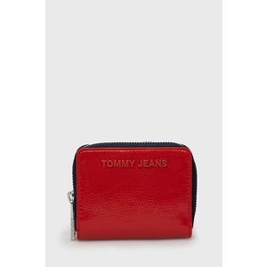 Peňaženka Tommy Jeans dámska, červená farba vyobraziť
