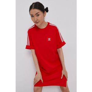 Šaty adidas Originals červená farba, mini, rovné vyobraziť