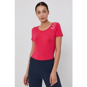 Tričko EA7 Emporio Armani dámske, ružová farba vyobraziť