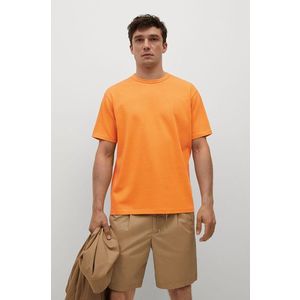 Bavlnené tričko Mango Man Anouk oranžová farba, jednofarebné vyobraziť