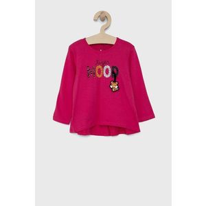 Detské tričko s dlhým rukávom United Colors of Benetton ružová farba vyobraziť
