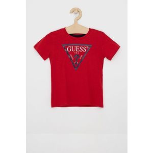 Detské tričko Guess červená farba, melanžové vyobraziť
