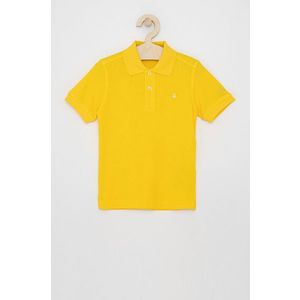 Detské polo tričko United Colors of Benetton žltá farba, jednofarebné vyobraziť